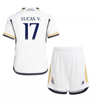 Real Madrid Lucas Vazquez #17 Hemmakläder Barn 2023-24 Kortärmad (+ Korta byxor)